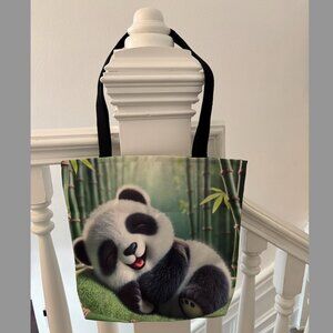 Panda Tote Bag - Everyday Purse - Panda in Bamboo - Panda Purse - Panda Handbag